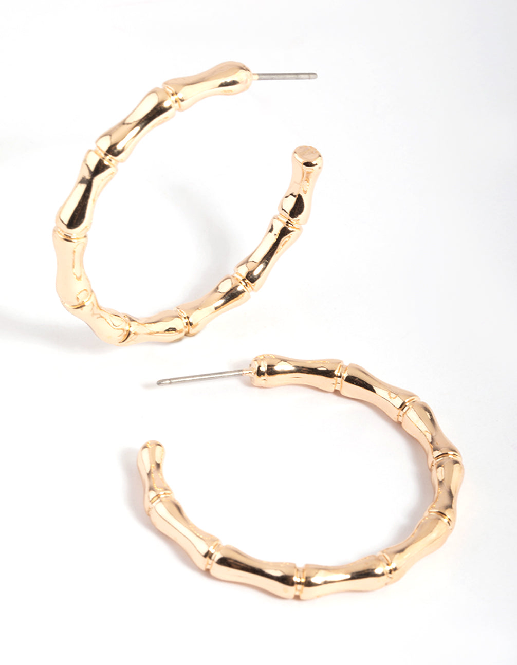 Gold Bamboo Detail Hoop Earrings