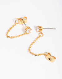 Gold Plated Cubic Zirconia Jacket Earrings - link has visual effect only