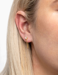 Gold Plated Cubic Zirconia Jacket Earrings - link has visual effect only