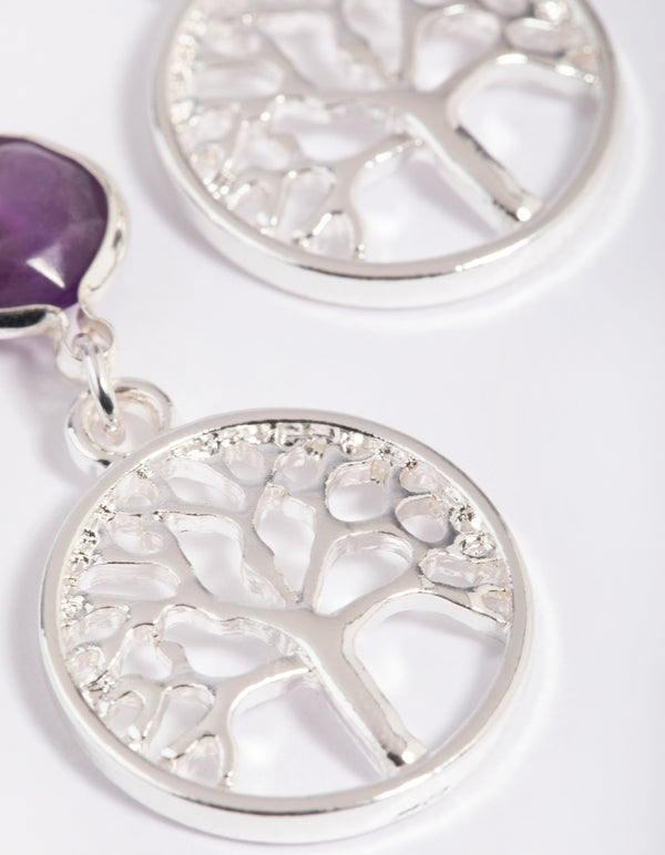 Amethyst Shard Drop Earrings
