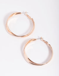 Rose Gold Twisted Hoop Earrings - link has visual effect only