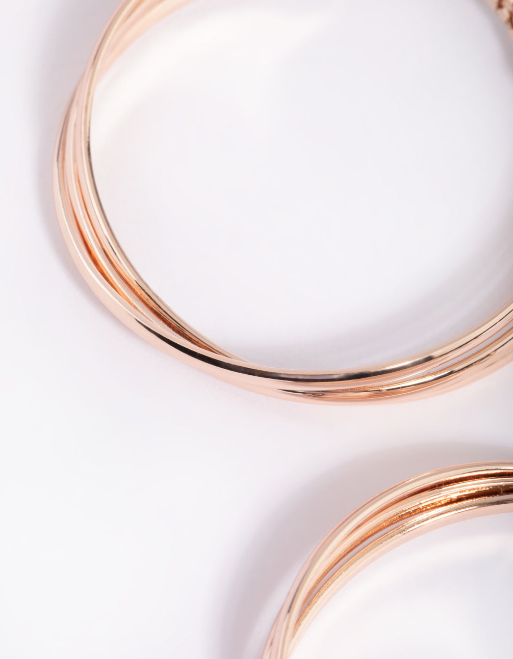 Rose Gold Twisted Hoop Earrings