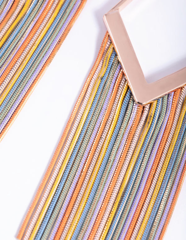 Rose Gold Snake Chain Drop Earrings