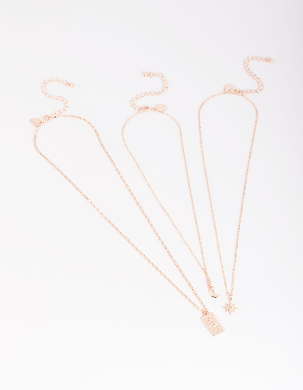 Rose Gold Moon Layered Necklace