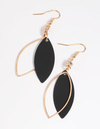 Matte Black Petal Drop Earrings - link has visual effect only