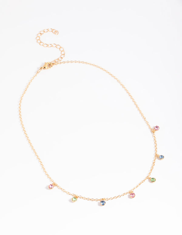 Gold Dainty Droplet Necklace