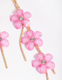 90s Pink Flower Drop Earrings - link has visual effect only