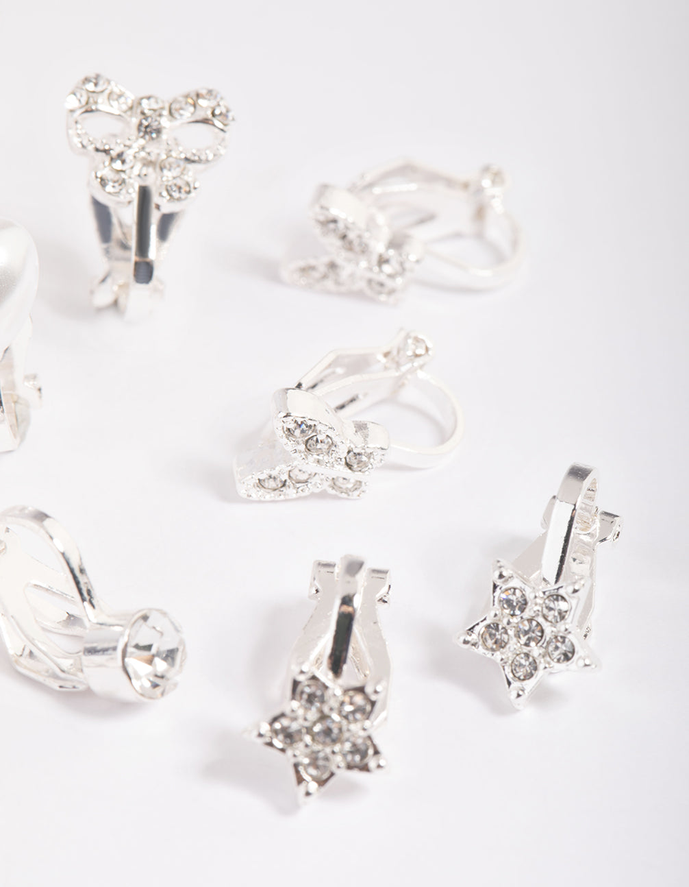 Kids Diamante Butterfly Clip-On Earring 5-Pack