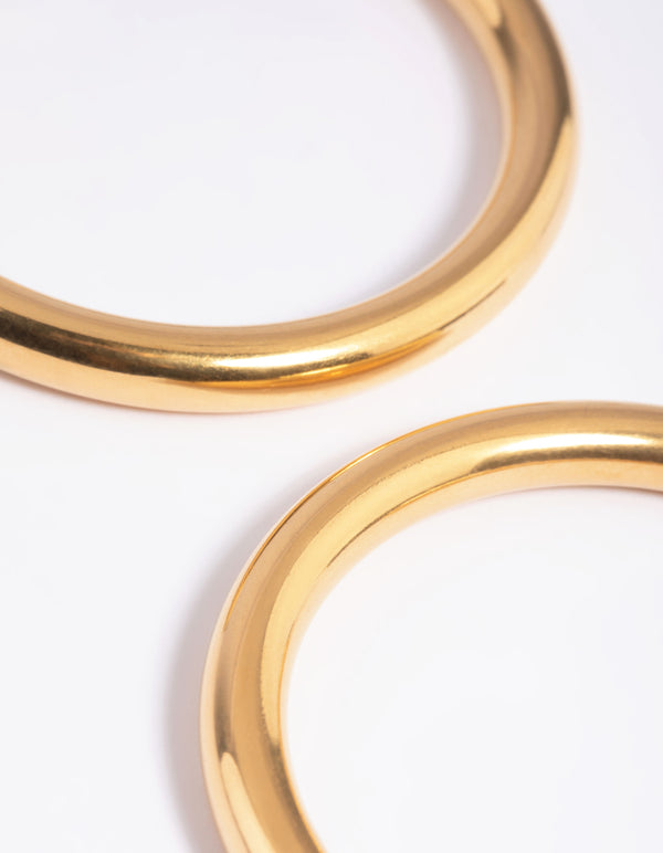 Waterproof Gold Plated Stainless Steel Large Chunky Hoop Earrings