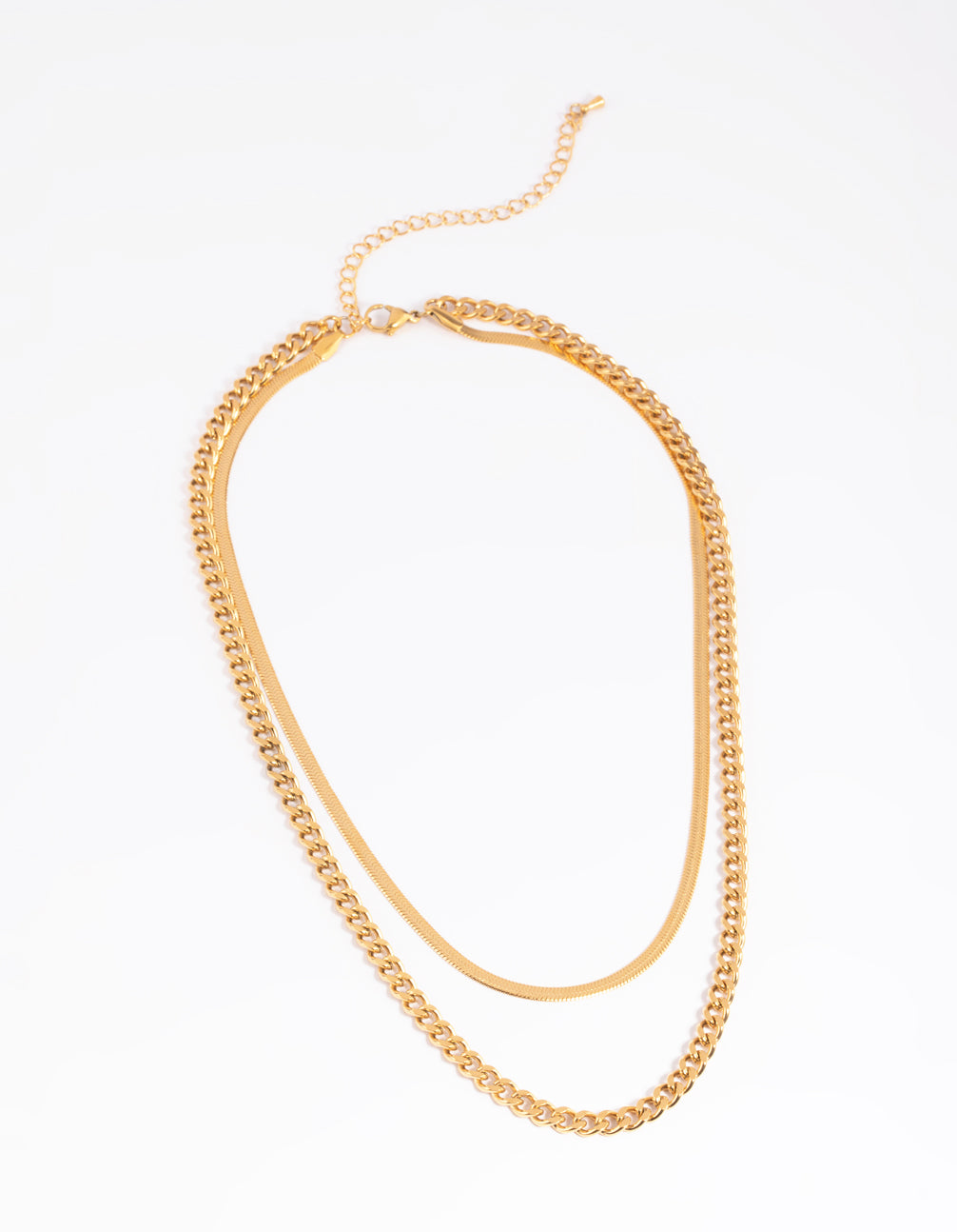 Gold Plated Stainless Steel Chain Layered Necklace