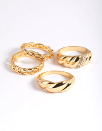Gold Plated Croissant Ring 4-Pack - link has visual effect only