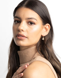 Gold Diamante Butterfly Huggie Hoop Earrings - link has visual effect only