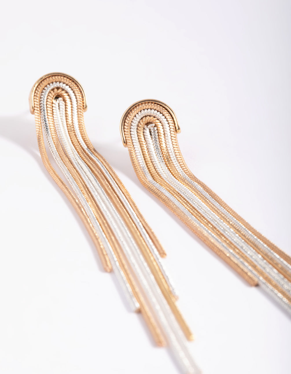 Mixed Metal Waterfall Drop Earrings