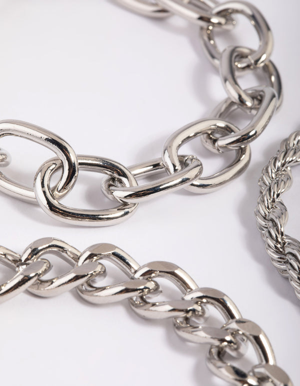 Silver Chain Bracelet Pack