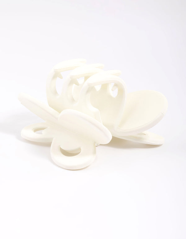 90s White Butterfly Claw