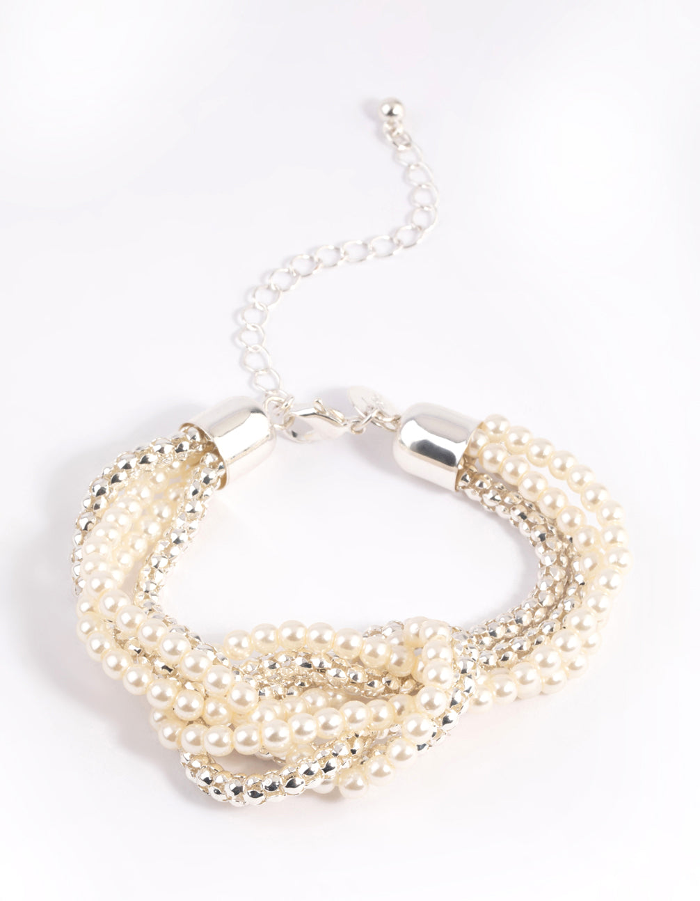 Silver Chain & Pearl Knot Bracelet