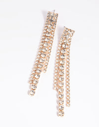 Gold Diamante Circular Drop Earrings - link has visual effect only