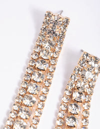 Gold Diamante Circular Drop Earrings - link has visual effect only