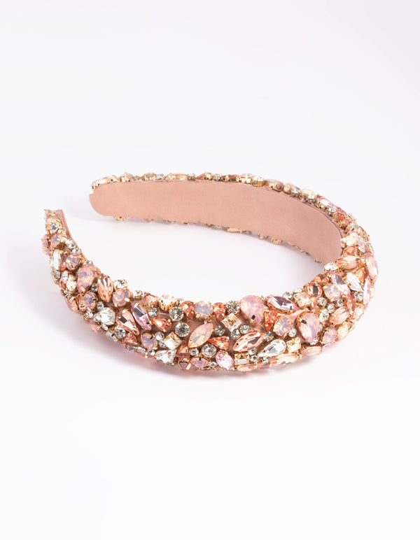 Pink Mixed Stone Headband