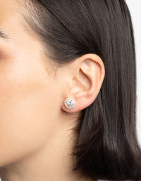 Gold Diamond Simulant Stud Earrings - link has visual effect only