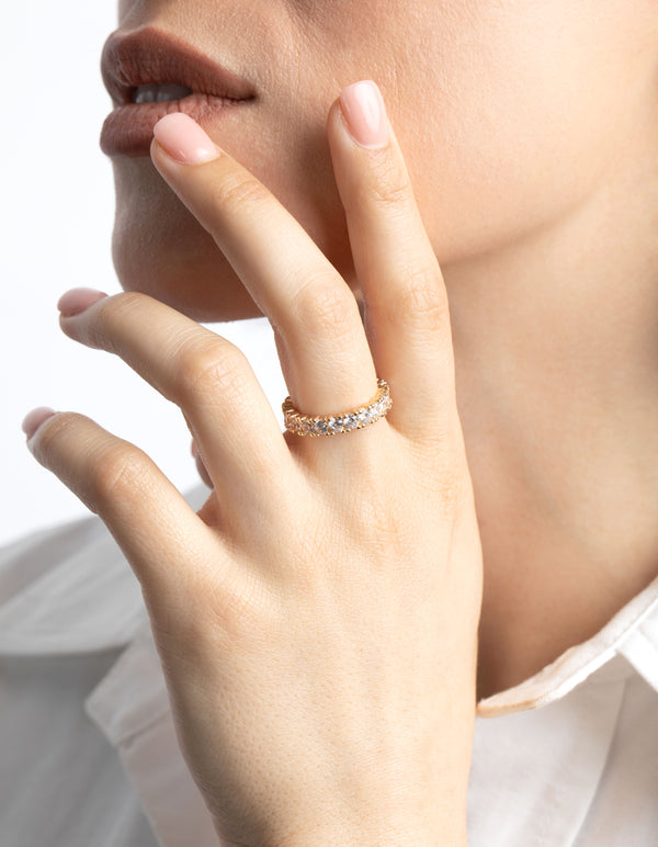 Gold Cubic Zirconia Ring