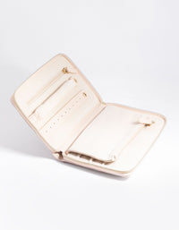 Blush Quilted Faux Leather Jewellery Travel Case - link has visual effect only