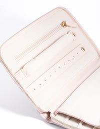 Blush Quilted Faux Leather Jewellery Travel Case - link has visual effect only