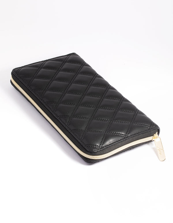 Black Quilted Jewellery Case