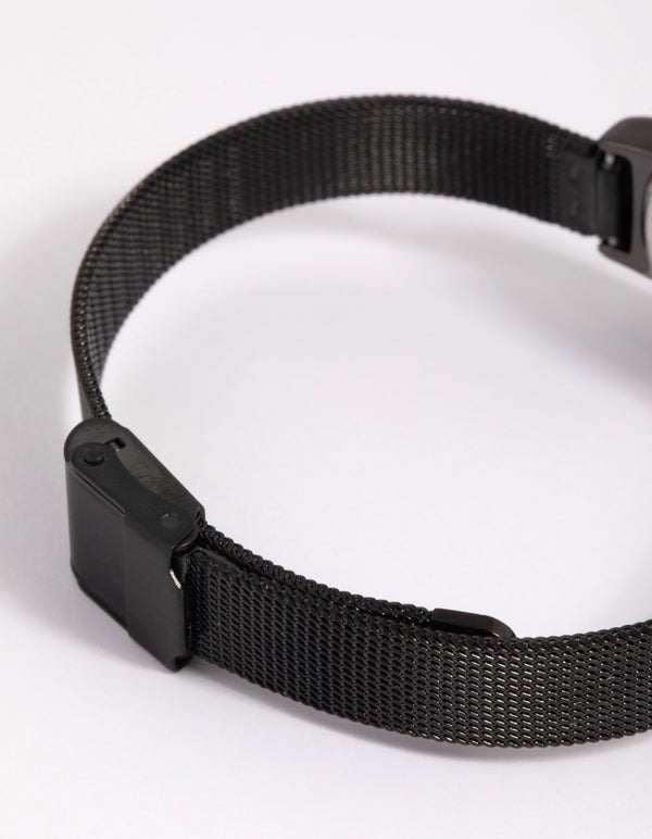 Gunmetal Diamante Mesh Strap Watch