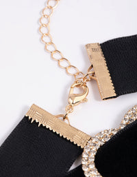 Black Velvet Diamante Heart Choker - link has visual effect only