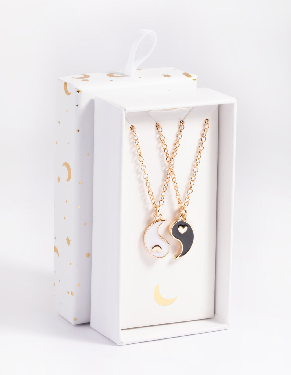Gold Heart Yin Yang Necklace Pack