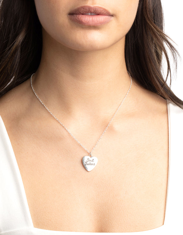 Mixed Metal Soul Sisters Heart Necklace Pack