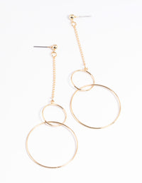 Gold Circular Drop Earrings - link has visual effect only