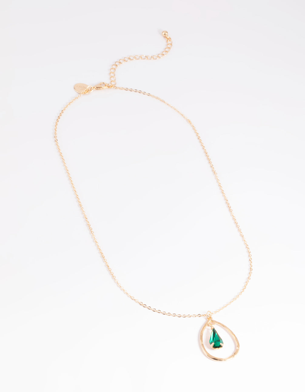 Green Diamante Pear Necklace