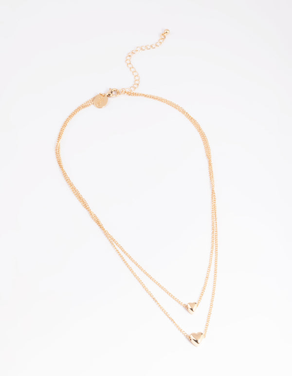 Gold Heart Layered Necklace