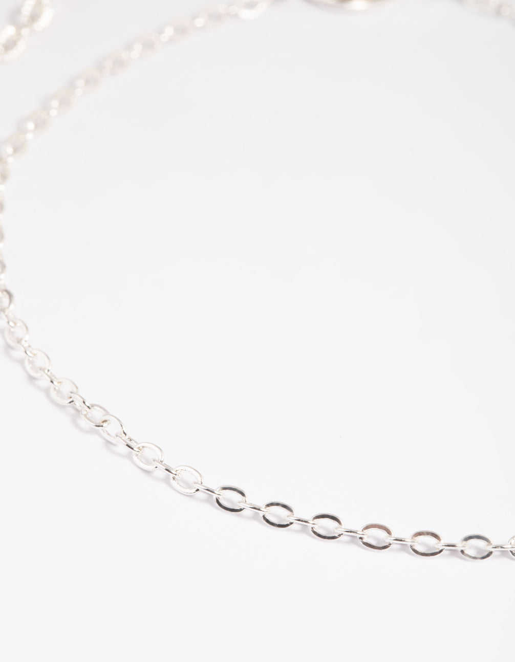 Silver Twisted Anklet Set