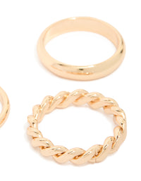 Gold Twisted Ring Stack Pack - link has visual effect only