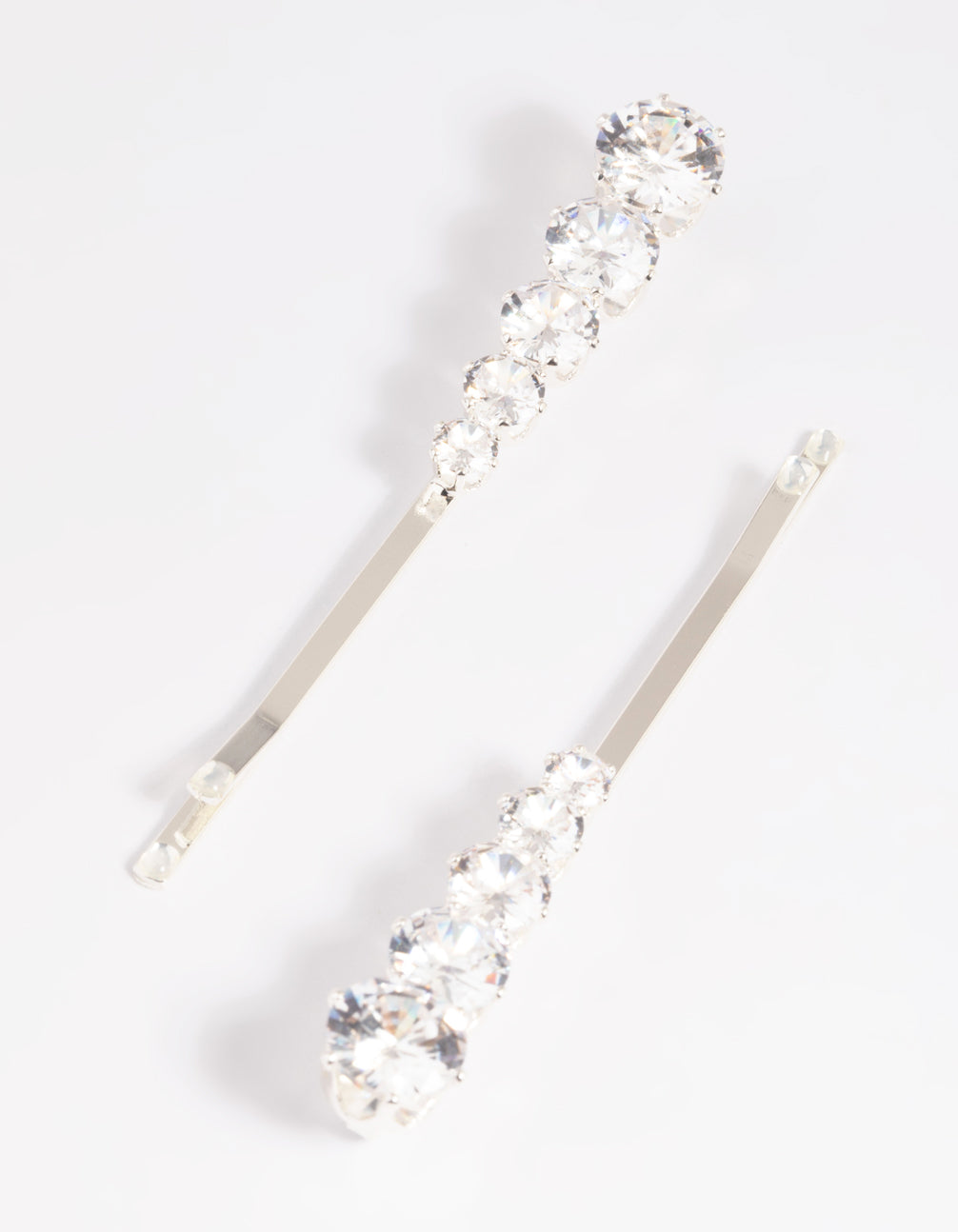 Silver Diamante Clips