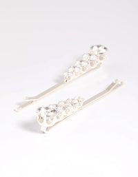 Silver Diamante Clips - link has visual effect only