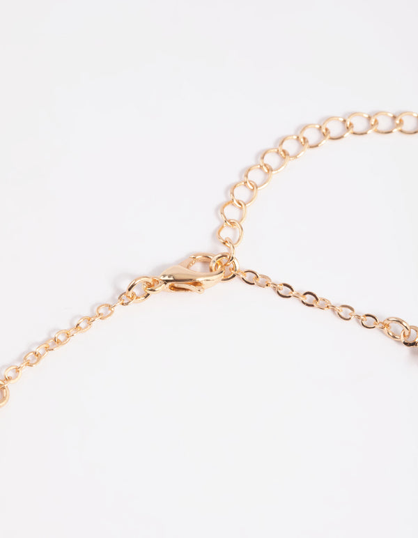 Gold Cubic Zirconia Anklet