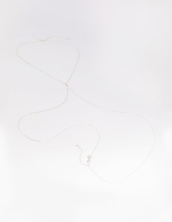 Silver Diamante Cross Body Chain