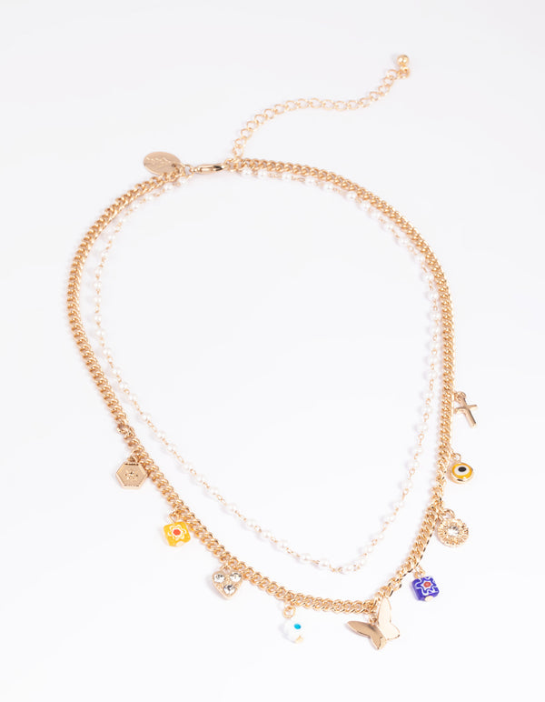 90s Pearl Layered Necklace