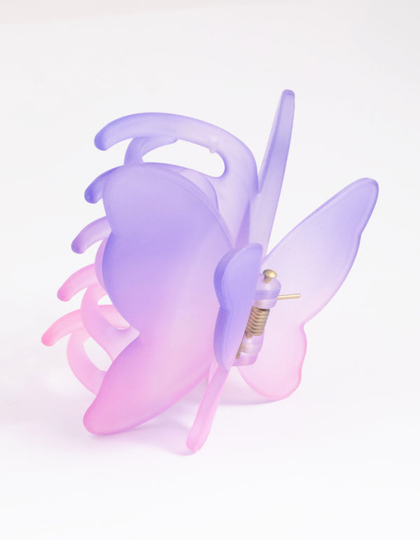 90s Purple Pink Ombre Butterfly Claw Clip