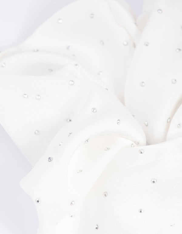 White Diamante Scrunchie