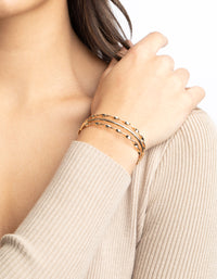 Gold Twisted Plait Cuff Bangle - link has visual effect only