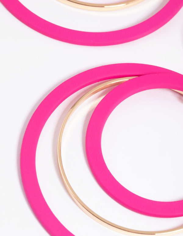 Pink Loop Drop Earrings