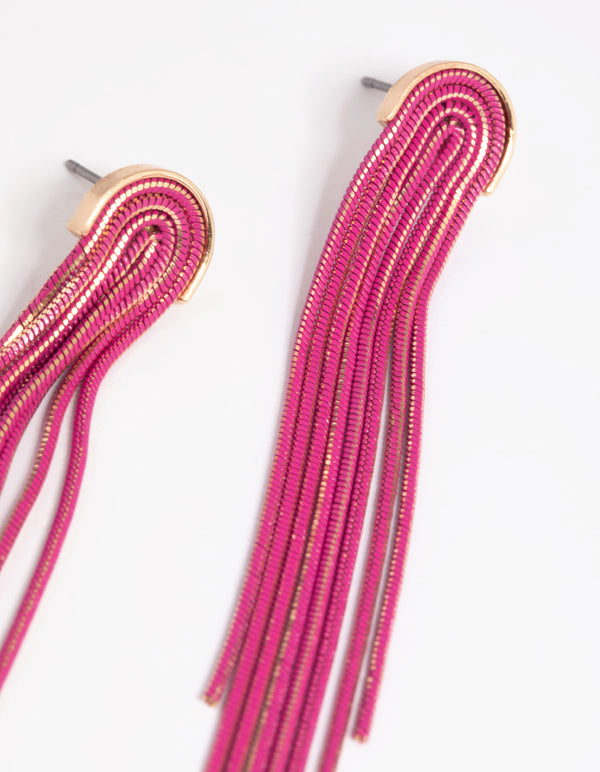 Fuchsia Mini Waterfall Drop Earrings