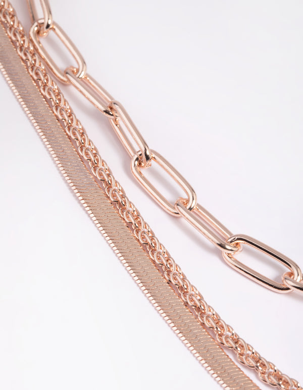 Rose Gold Chain Layered Necklace