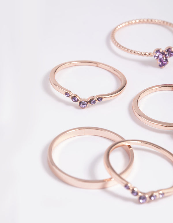 Lilac Fine Ring Stack Pack