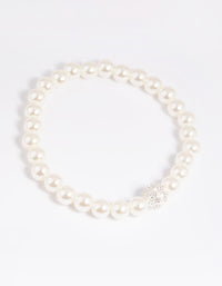 Silver Pearl Stretch Bracelet - link has visual effect only